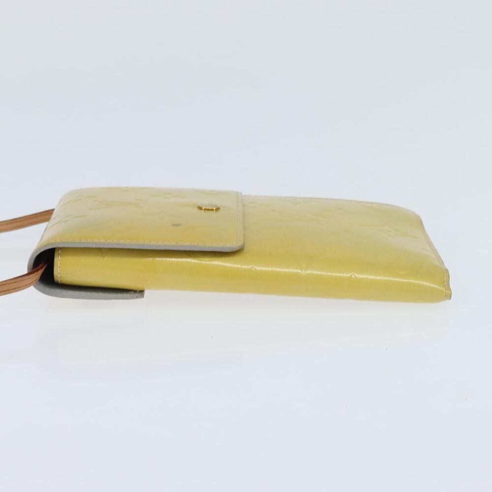 LOUIS VUITTON Monogram Vernis Walker Wallet Lime Yellow M91074 LV Auth hk3224 - Picture 3 of 16